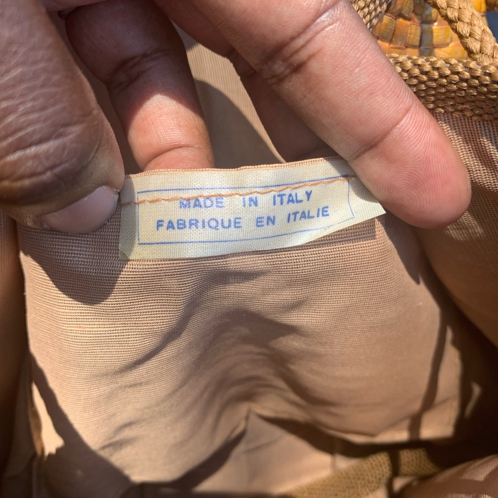 Canvas/Straw/Braided Rope Made in Italy Bucket Bag - Picture 7 of 14